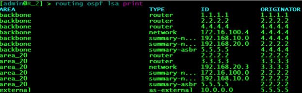 Список LSA на R2