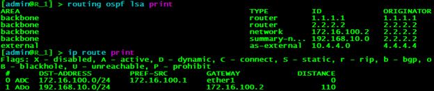 Вывод LSDB и FIB на R1