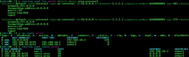 Фрагмент LSDB, FIB и SPT на R1