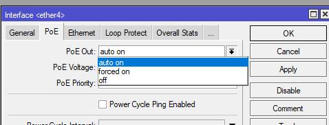 Возможности управления PoE-питанием на оборудовании MikroTik