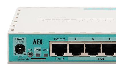Поддержка питания Passive PoE на 1 порту MikroTik hEX.